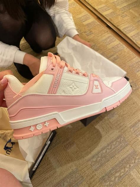 louis vuitton trainer pink rose|louis vuitton pink trainers.